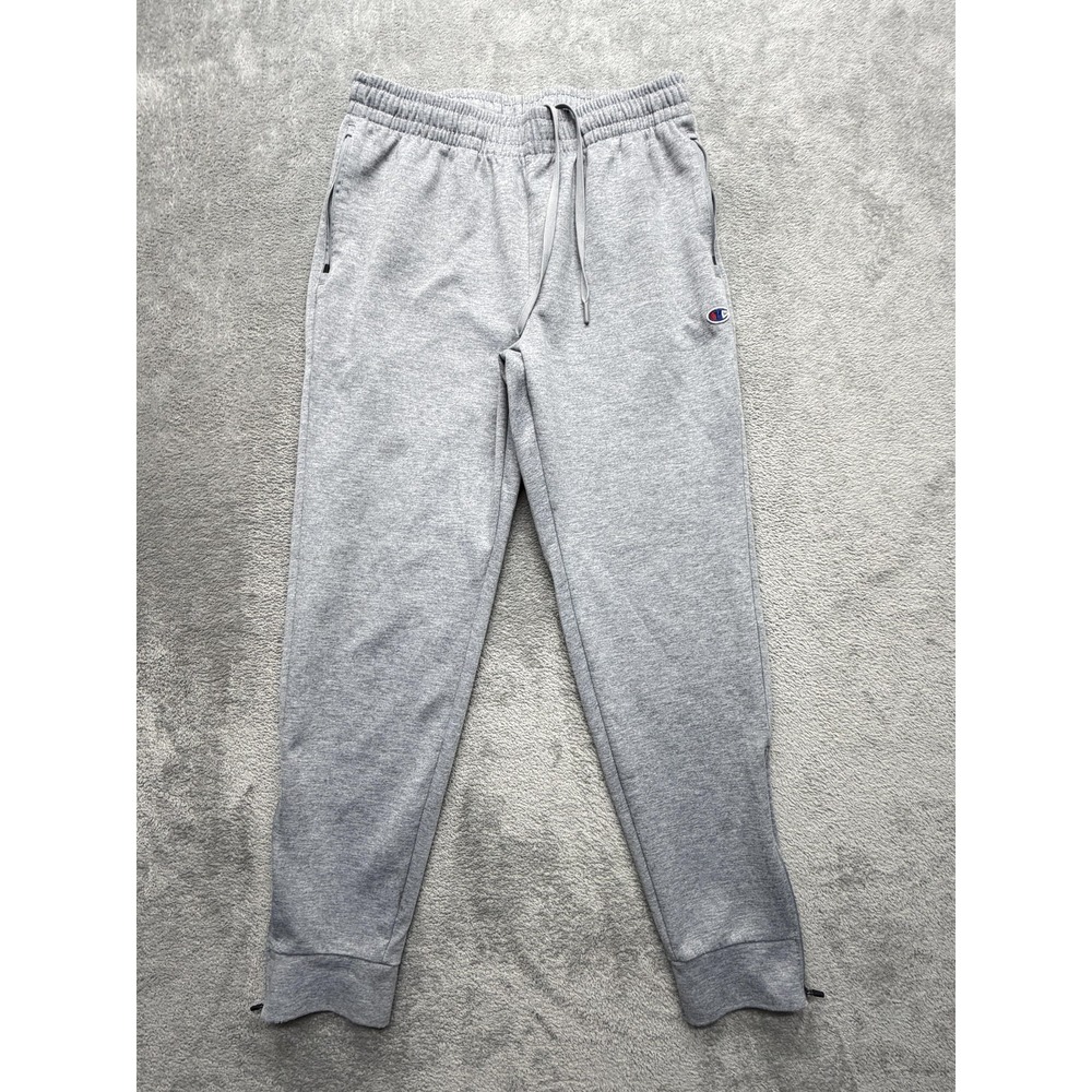 Champion Pants Mens M Gray‎ Jogger Fleece Elastic Waist Drawstring Pockets